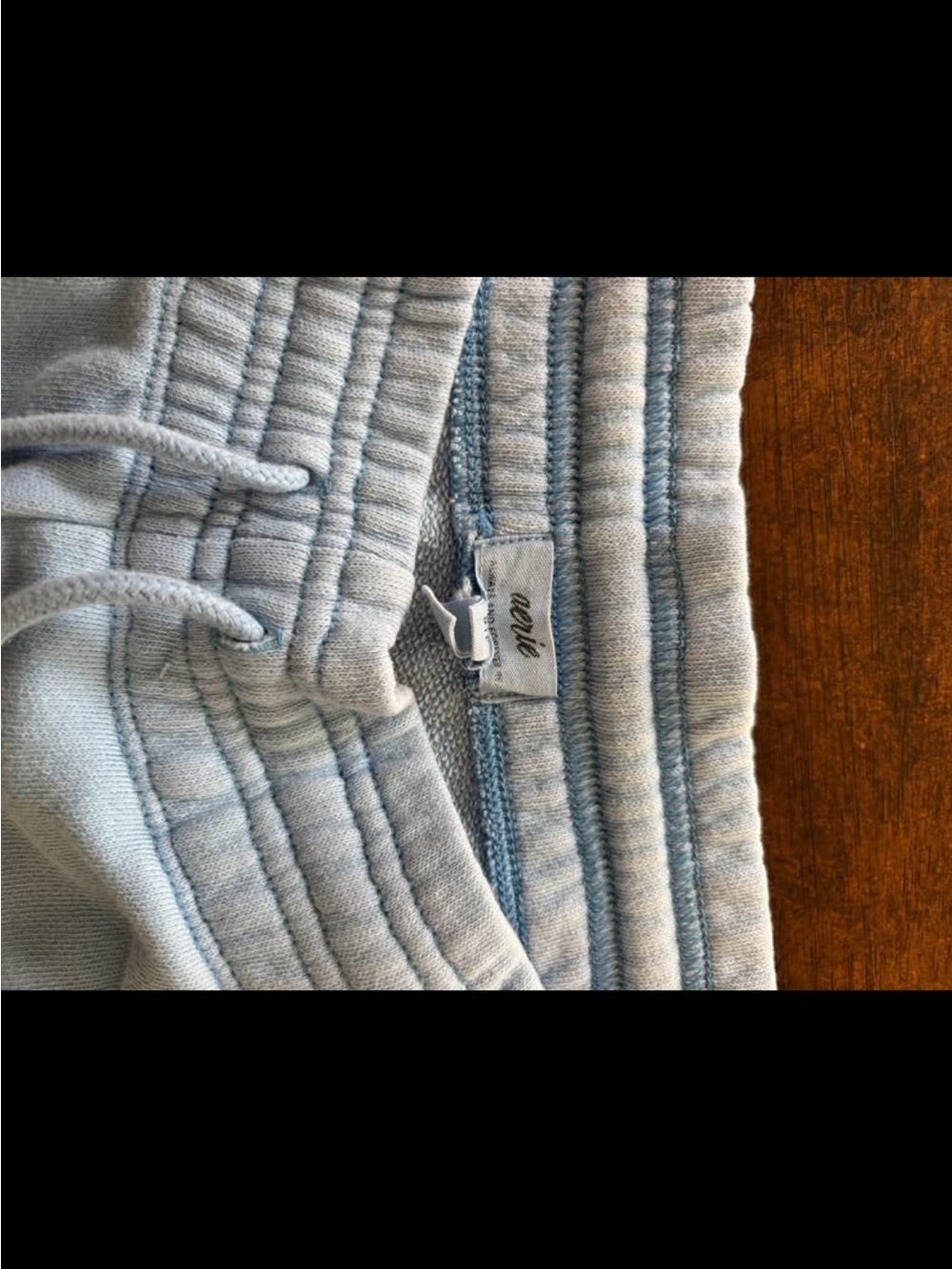 aerie Light Blue Ribbed Waist Joggers